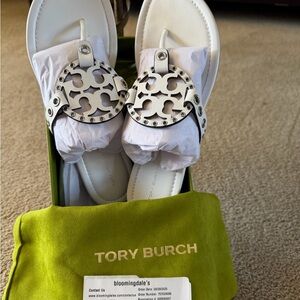 Tory Burch Miller eyelets sandals ! White ! Brand new in box and bag !